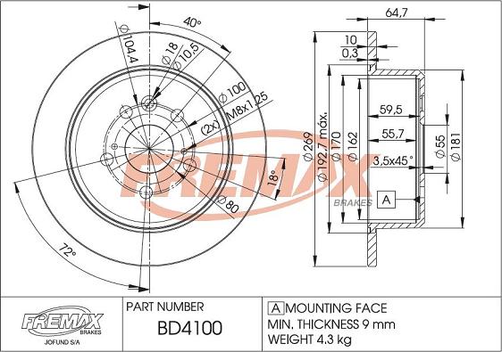 FREMAX BD-4100 - Disque de frein cwaw.fr