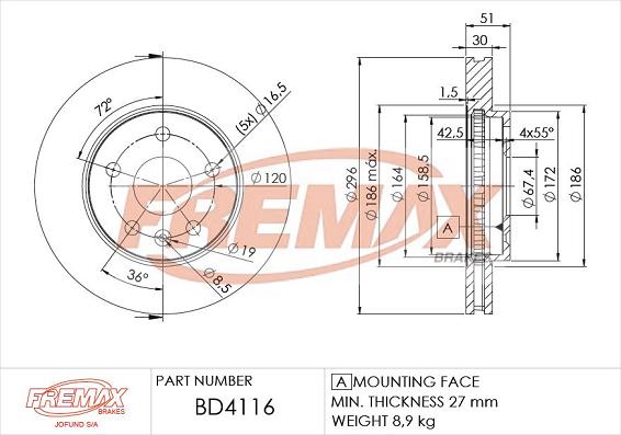 FREMAX BD-4116 - Disque de frein cwaw.fr