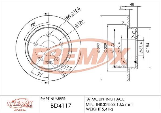 FREMAX BD-4117 - Disque de frein cwaw.fr