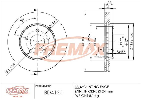 FREMAX BD-4130 - Disque de frein cwaw.fr