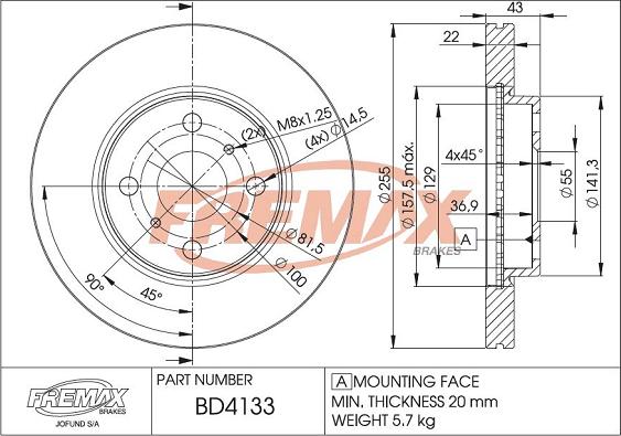 FREMAX BD-4133 - Disque de frein cwaw.fr