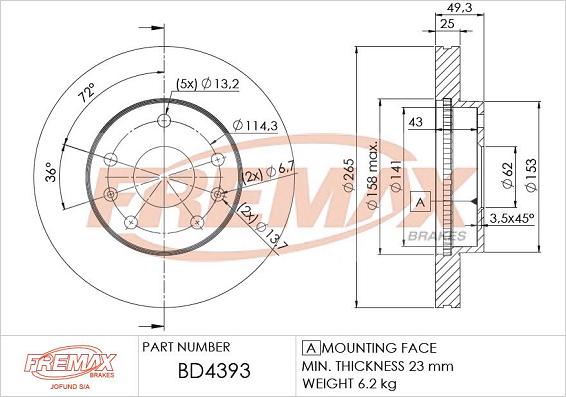 FREMAX BD-4393 - Disque de frein cwaw.fr