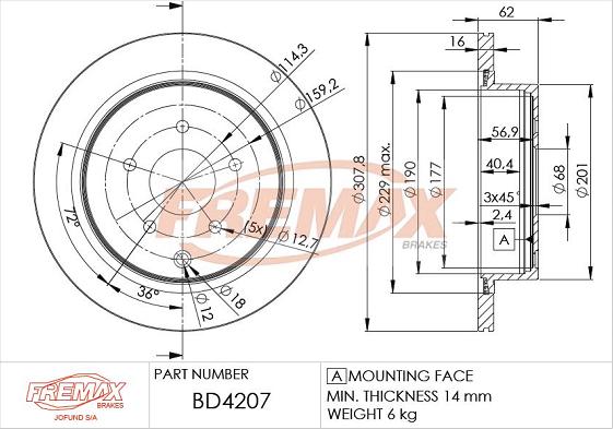 FREMAX BD-4207 - Disque de frein cwaw.fr