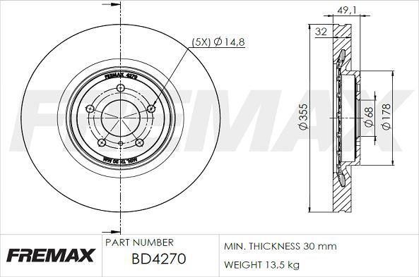 FREMAX BD-4270 - Disque de frein cwaw.fr