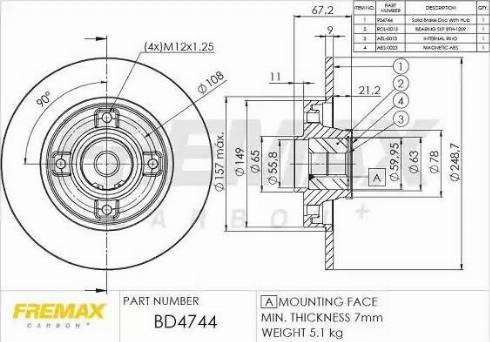 FREMAX BD-4744 - Disque de frein cwaw.fr