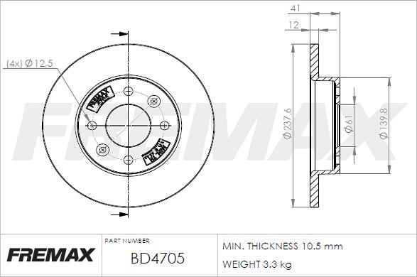 FREMAX BD-4705 - Disque de frein cwaw.fr