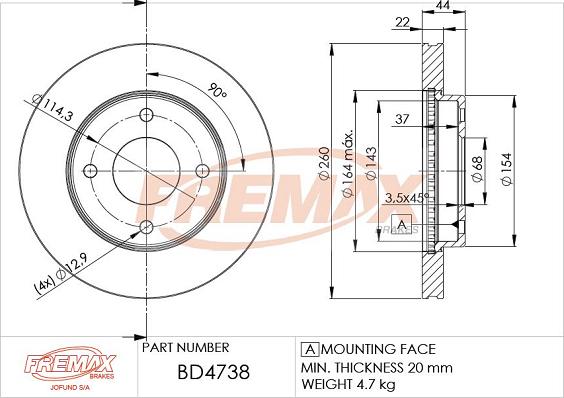 FREMAX BD-4738 - Disque de frein cwaw.fr