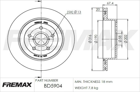 FREMAX BD-5904 - Disque de frein cwaw.fr