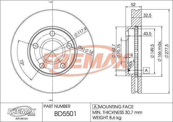 FREMAX BD-5501 - Disque de frein cwaw.fr