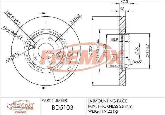 FREMAX BD-5103 - Disque de frein cwaw.fr