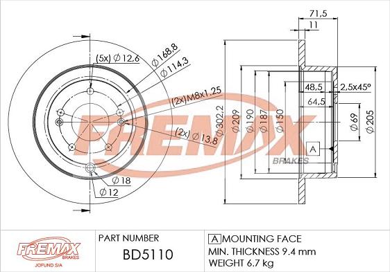 FREMAX BD-5110 - Disque de frein cwaw.fr