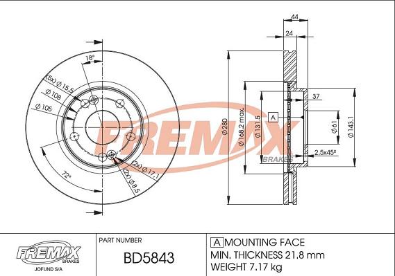 FREMAX BD-5843 - Disque de frein cwaw.fr