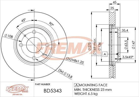 FREMAX BD-5343 - Disque de frein cwaw.fr