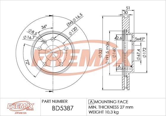 FREMAX BD-5387 - Disque de frein cwaw.fr