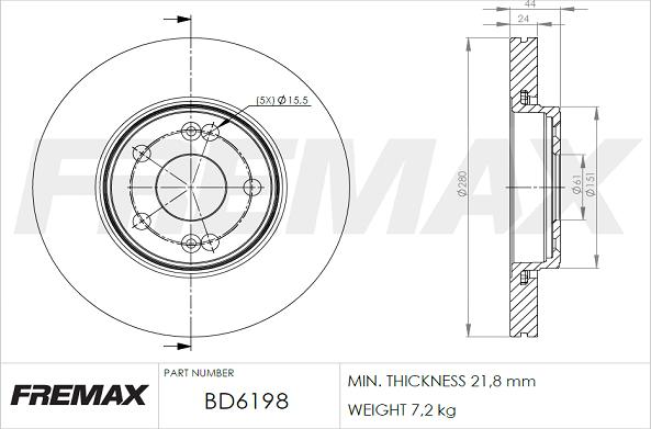 FREMAX BD-6198 - Disque de frein cwaw.fr