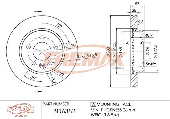 FREMAX BD-6382 - Disque de frein cwaw.fr