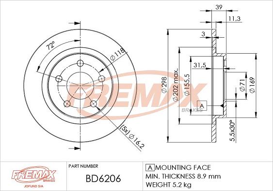 FREMAX BD-6206 - Disque de frein cwaw.fr