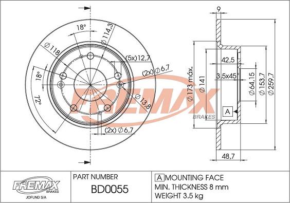 FREMAX BD-0055 - Disque de frein cwaw.fr