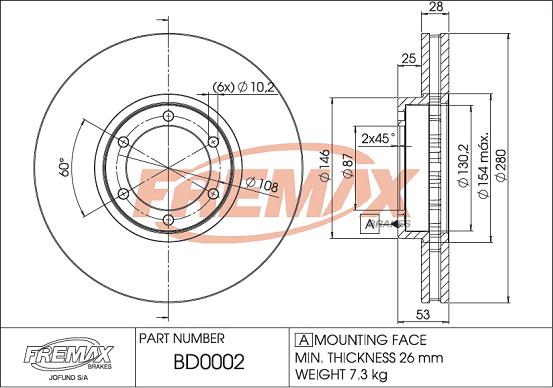 FREMAX BD-0002 - Disque de frein cwaw.fr