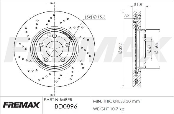 FREMAX BD-0896 - Disque de frein cwaw.fr