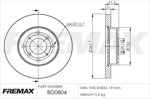 FREMAX BD-0804 - Disque de frein cwaw.fr