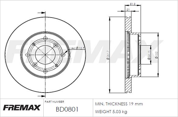 FREMAX BD-0801 - Disque de frein cwaw.fr