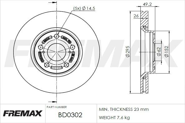 FREMAX BD-0302 - Disque de frein cwaw.fr