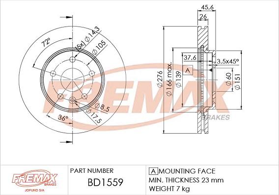 FREMAX BD-1559 - Disque de frein cwaw.fr