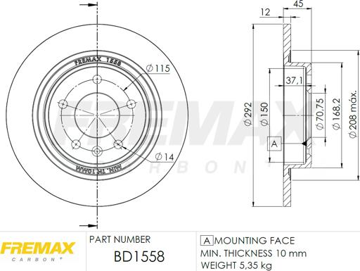 FREMAX BD-1558 - Disque de frein cwaw.fr