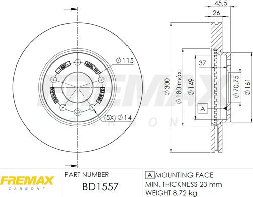 FREMAX BD-1557 - Disque de frein cwaw.fr