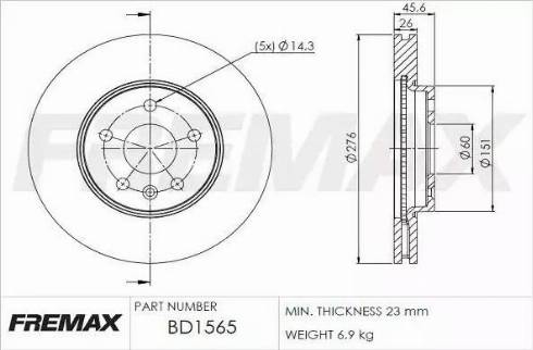 FREMAX BD-1565 - Disque de frein cwaw.fr