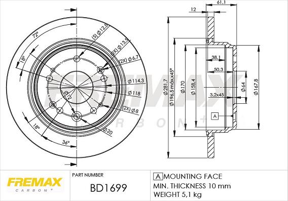 FREMAX BD-1699 - Disque de frein cwaw.fr