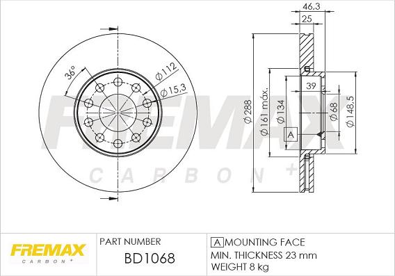 FREMAX BD-1068 - Disque de frein cwaw.fr