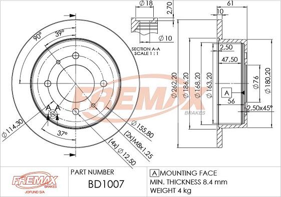 FREMAX BD-1007 - Disque de frein cwaw.fr