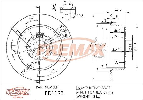 FREMAX BD-1193 - Disque de frein cwaw.fr