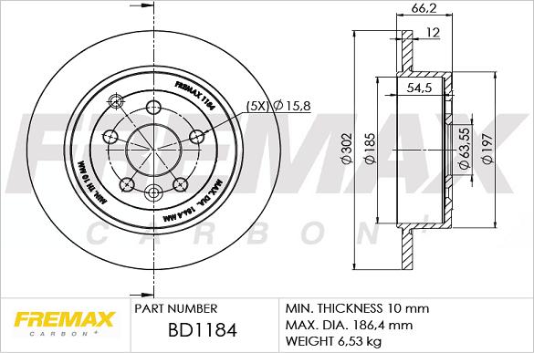 FREMAX BD-1184 - Disque de frein cwaw.fr