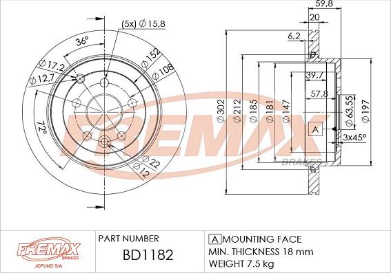 FREMAX BD-1182 - Disque de frein cwaw.fr