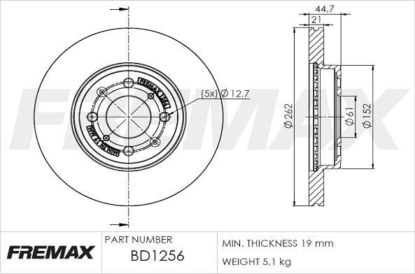 FREMAX BD-1256 - Disque de frein cwaw.fr