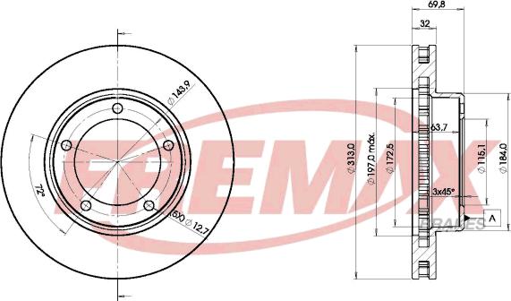 FREMAX BD-1265 - Disque de frein cwaw.fr