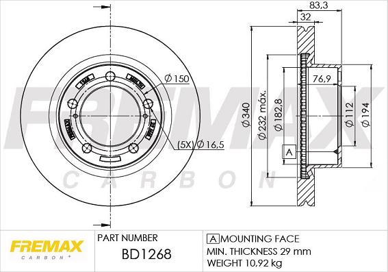 FREMAX BD-1268 - Disque de frein cwaw.fr