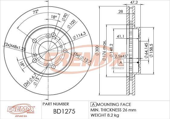 FREMAX BD-1275 - Disque de frein cwaw.fr