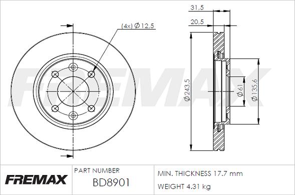 FREMAX BD-8901 - Disque de frein cwaw.fr