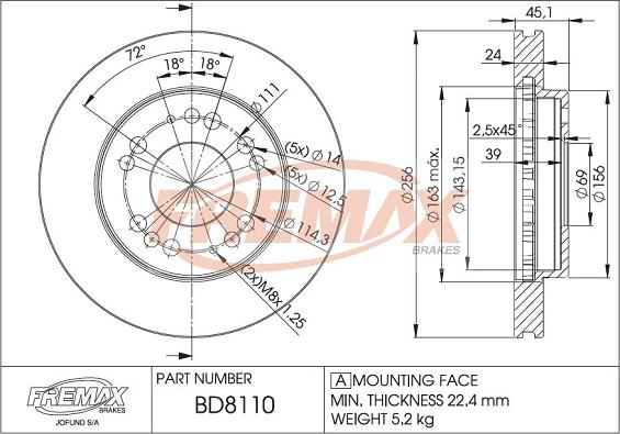 FREMAX BD-8110 - Disque de frein cwaw.fr