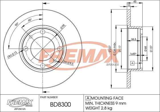 FREMAX BD-8300 - Disque de frein cwaw.fr