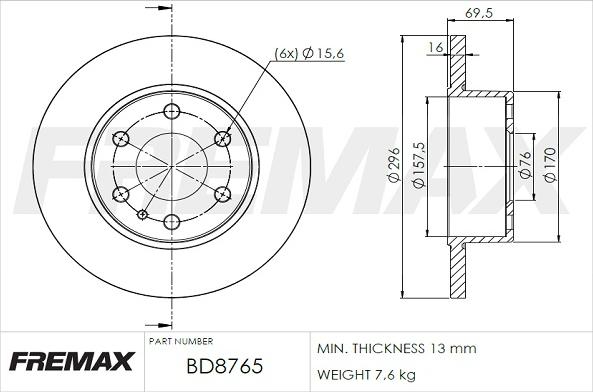 FREMAX BD-8765 - Disque de frein cwaw.fr