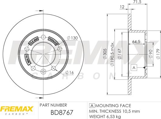 FREMAX BD-8767 - Disque de frein cwaw.fr