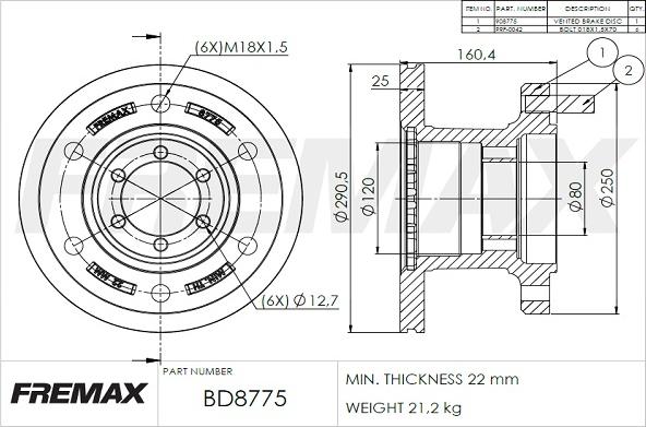 FREMAX BD-8775 - Disque de frein cwaw.fr