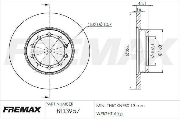 FREMAX BD-3957 - Disque de frein cwaw.fr