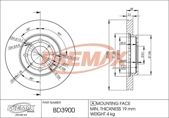 FREMAX BD-3900 - Disque de frein cwaw.fr