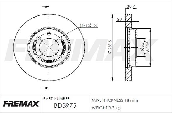 FREMAX BD-3975 - Disque de frein cwaw.fr